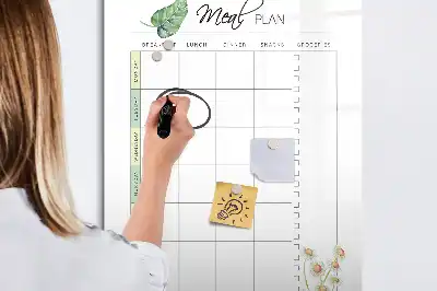 Magnetic meal planner whiteboard reusable dry erase board for kitchen