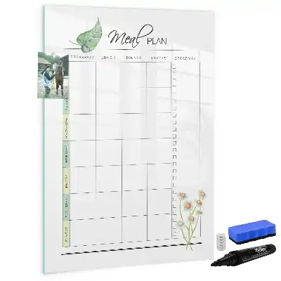 Magnetic meal planner whiteboard reusable dry erase board for kitchen