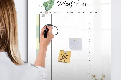 Magnetic meal planner whiteboard reusable dry erase board for kitchen