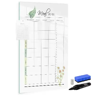 Magnetic meal planner whiteboard reusable dry erase board for kitchen
