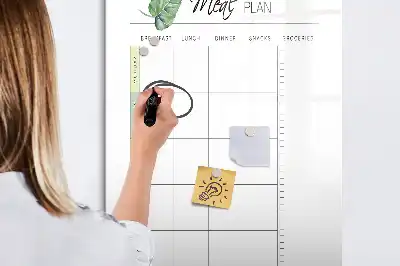 Magnetic meal planner whiteboard reusable dry erase board for kitchen