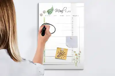 Magnetic meal planner whiteboard reusable dry erase board for kitchen