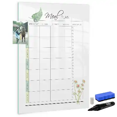 Magnetic meal planner whiteboard reusable dry erase board for kitchen