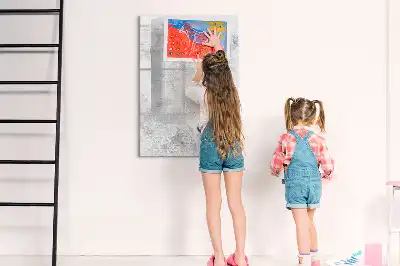 Magnetic writing board concrete wall finish