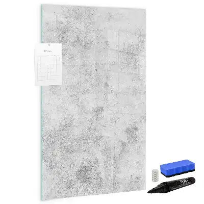 Magnetic writing board concrete wall finish
