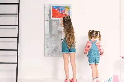 Magnetic writing board concrete wall finish