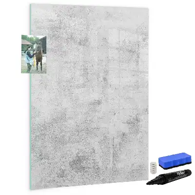 Magnetic writing board concrete wall finish