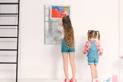 Magnetic writing board concrete wall finish