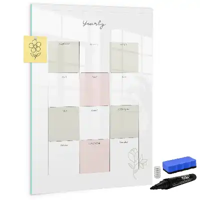 Magnetic writing board yearly planner