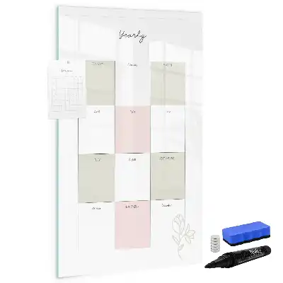 Magnetic writing board yearly planner