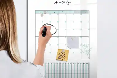 Monthly planner magnetic dry erase board