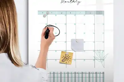 Monthly planner magnetic dry erase board