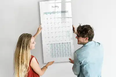 Monthly planner magnetic dry erase board