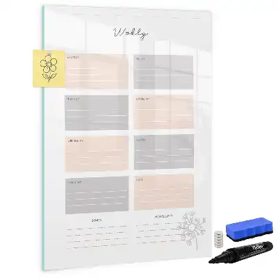 Magnetic writing board weekly planner