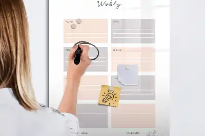 Magnetic writing board weekly planner