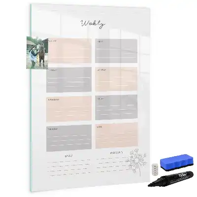 Magnetic writing board weekly planner