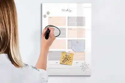 Magnetic writing board weekly planner
