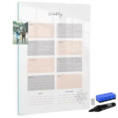 Magnetic writing board weekly planner