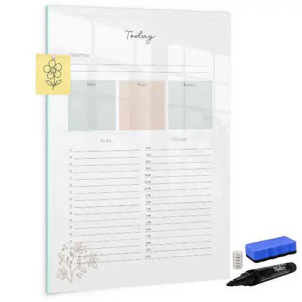 Magnetic erase board daily planner