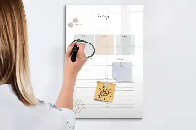 Magnetic erase board daily planner