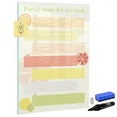 Magnetic writing board menu planner
