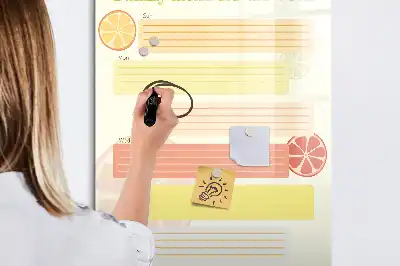 Magnetic writing board menu planner