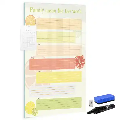 Magnetic writing board menu planner