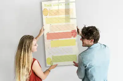 Magnetic writing board menu planner