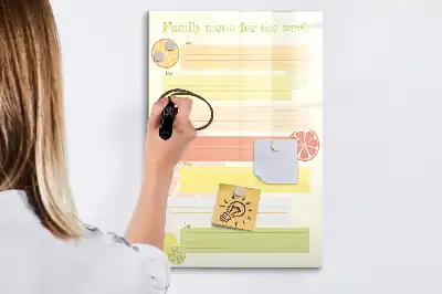 Magnetic writing board menu planner