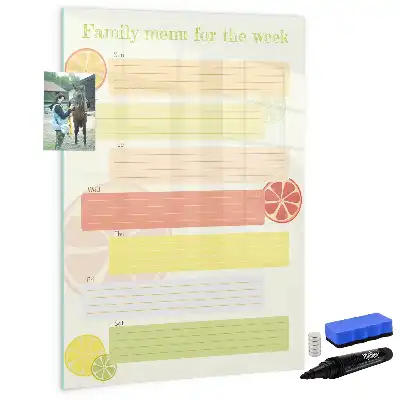 Magnetic writing board menu planner