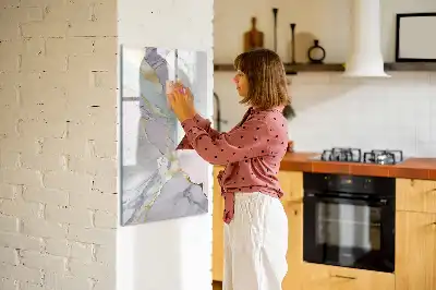 Magnetic dry erase board with decorative marble frame