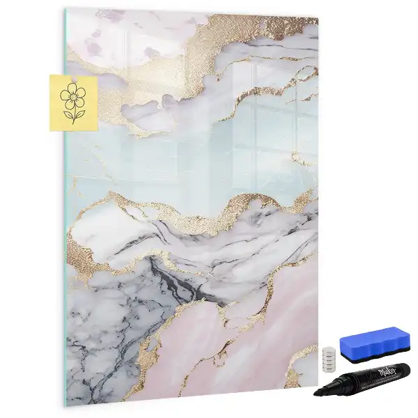 Magnetic writing board marble finish