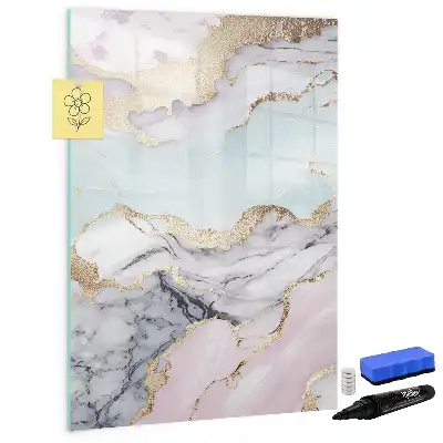 Magnetic writing board marble finish