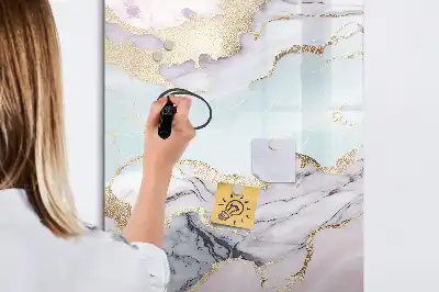 Magnetic writing board marble finish