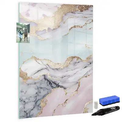 Magnetic writing board marble finish