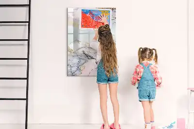Magnetic writing board marble finish