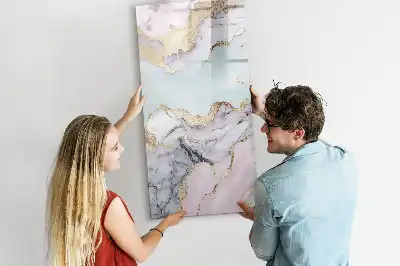 Magnetic writing board marble finish