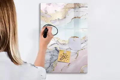 Magnetic writing board marble finish