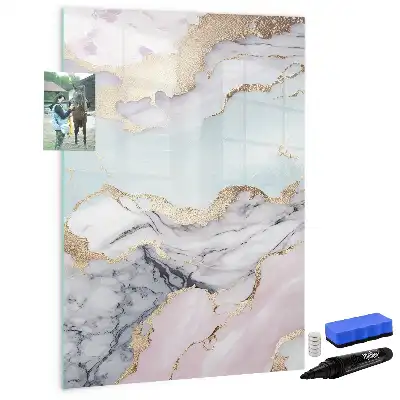 Magnetic writing board marble finish