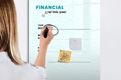 Magnetic dry erase board financial planner
