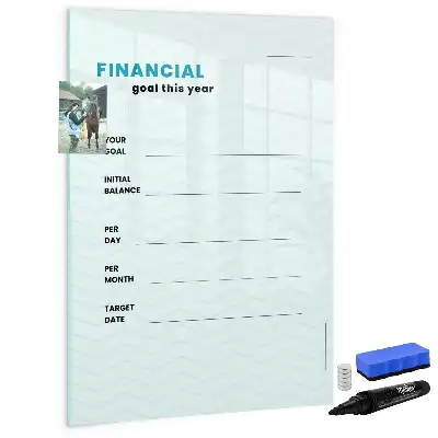 Magnetic dry erase board financial planner