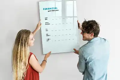 Magnetic dry erase board financial planner