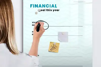 Magnetic dry erase board financial planner