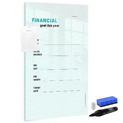 Magnetic dry erase board financial planner