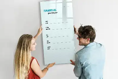 Magnetic dry erase board financial planner