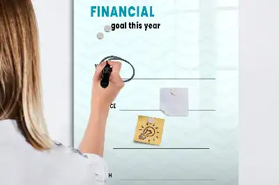 Magnetic dry erase board financial planner