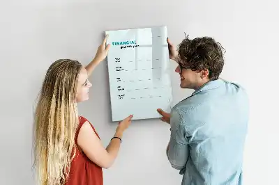 Magnetic dry erase board financial planner