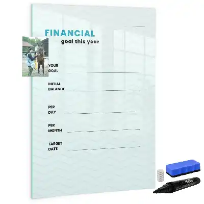 Magnetic dry erase board financial planner