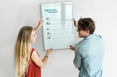 Magnetic dry erase board financial planner