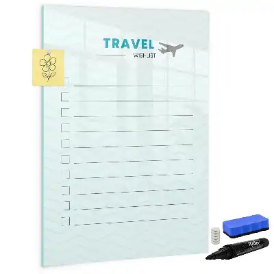 Magnetic dry erase board travel planner